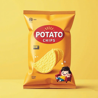 Sacs d'emballage alimentaire en plastique laminé de qualité alimentaire imprimés sur mesure en usine, thermoscellés, avec fermeture arrière, 100 pièces, pour les croustilles de pommes de terre