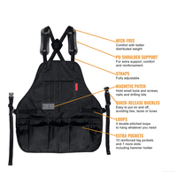 Robuste gris véritable Oxford toile Pro mécanicien menuisier électricien outil tablier porte-outil magnétique personnalisable OEM sac à outils