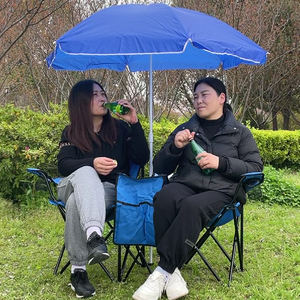 Factory Custom Wholesale Portable Double Outdoor Folding Large <b>Camping</b> Beach Chair With <b>Canopy</b> - Product Image 6