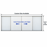 Tableau blanc coulissant multi-panneaux avec cadre en aluminium pour salle de classe, tableau d'écriture coulissant personnalisé sans cadre à joint central