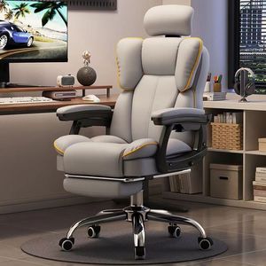 Chaise de <span class=keywords><strong>bureau</strong></span> ergonomique à dossier haut en cuir synthétique, design <span class=keywords><strong>scandinave</strong></span>, avec repose-pieds, pivotante, pour le <span class=keywords><strong>bureau</strong></span>, les jeux et l'usage quotidien - Product Image 6