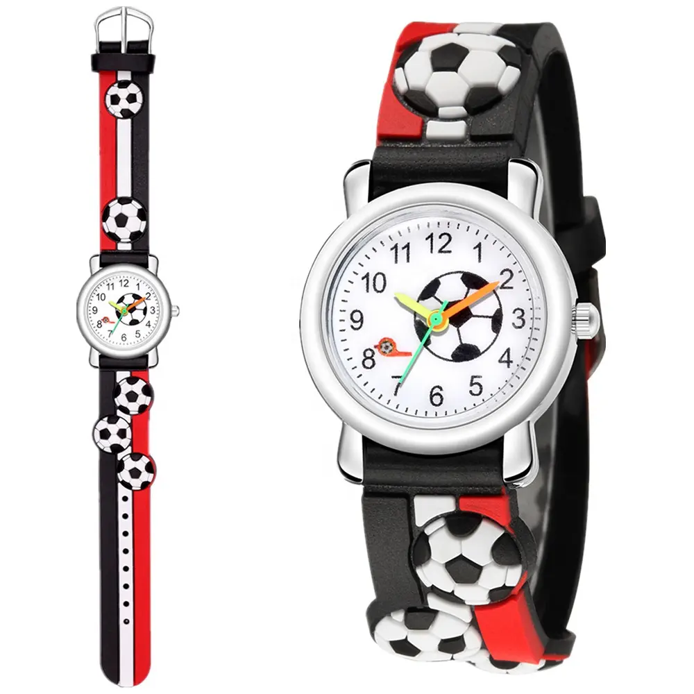 SW182 orologio al quarzo per bambini nuovo orologio da calcio in Silicone moda cartone animato 3D bambini ragazze ragazzi orologi sportivi