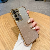 Pour S26 Ultra/S25FE/S24/NOTE20Ultra/A17/A34 Étui de téléphone portable antichoc avec électroplaqué brillant