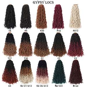 Extensions de cheveux synthétiques souples pour tresses gypsies, ondulées et bouclées, pour tresses au crochet, tresses torsadées, tresses Goddess, faux locs gypsies - Product Image 2