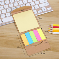 Bloc-notes en papier kraft, ensemble de notes autocollantes carrées, pour le bureau et l'étude, impression de logo personnalisée