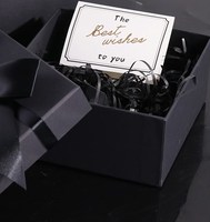 Boîtes cadeaux vides écologiques recyclables en kraft noir pour bijoux, bagues, boucles d'oreilles, bracelets, avec support en éponge.