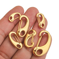 Acier inoxydable en forme de D plaqué or fermoirs homard crochets connecteurs collier pour bijoux à bricoler soi-même faisant des fournitures