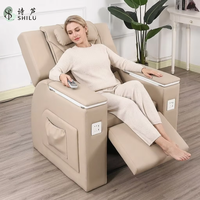 Fauteuil de pédicure électrique réglable en bois Shilu Factory avec système de jets sans tuyau USB, multifonction, 7 couleurs