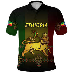 Enkutatash Etiopía Año Nuevo Polo León de Judá Adey <span class=keywords><strong>Abeba</strong></span> Flor al por mayor NO MOQ Ethiopan bandera hombres polos - Product Image 6