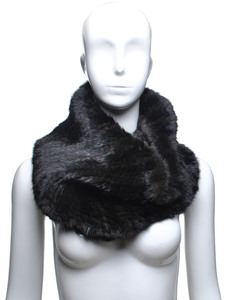 YR714 femmes tricot à la main véritable fourrure de vison Cape élastique Snood écharpe taille unique sexe poitrine Wrap 3 façons - Product Image 4