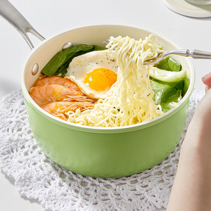 Olla de Cerámica Antiadherente Color Verde Aguacate, Olla Multiusos <span class=keywords><strong>para</strong></span> Cocinar, Freír, Alimentar Bebés, Apta <span class=keywords><strong>para</strong></span> Estufas de Inducción y Gas, Olla <span class=keywords><strong>para</strong></span> Sopa y Salsas - Product Image 3