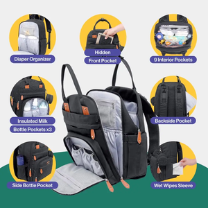 Sac à langer pour bébé, sac à dos pour changer les couches, grand sac à langer pour bébé, sac à dos de voyage - Product Image 2