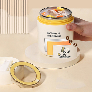 Tasse à soupe isotherme Snoopys avec cuillère et sac repas, pot alimentaire thermique en acier inoxydable 304, récipient portable pour petit-déjeuner et bouillie - Product Image 5