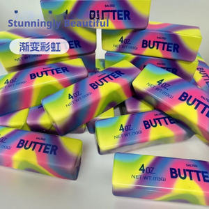 Juguete de apretar de rebote lento con diseño de barras de queso de mantequilla, degradado arcoíris explosivo, para descompresión de estudiantes y fiestas - Product Image 3