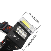 Lampe frontale LED carrée rechargeable au lithium-ion avec détecteur de mouvement, faisceau réglable, projecteur latéral COB, lumière du jour 6000K, étanche IP44