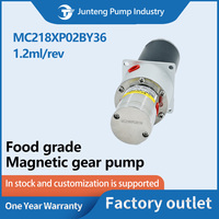 Pompa Gigi Magnetik Sanitasi 63 Motor Brushed Baja Tahan Karat PEEK Gear untuk Industri Otomotif OEM Junteng MC218XP02BY36B-YCOA