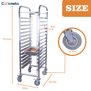 Tối Giản Bền Thép Không Gỉ Pan/Bun Pan Giá Khách Sạn & Nhà Hàng Nhà Bếp Kệ Xe Đẩy Với Thép Bánh Mì Lưu Trữ - Product Image 2