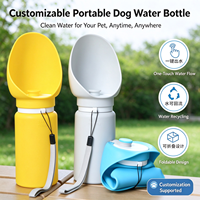 Bouteille d'eau pliable portable pour chien de 32 oz, anti-fuite, en silicone de qualité alimentaire, pour les promenades en extérieur, distributeur de nourriture pour animaux de compagnie