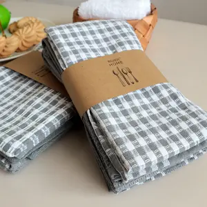 Wholesale custom logo home kitchen napkins set of three cotton waffle tea towels napkins kitchen towels