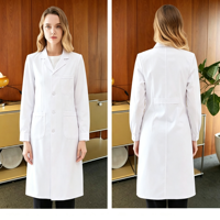 Blouse de laboratoire blanche personnalisable à manches longues, uniforme de pharmacie pour médecins et techniciens de laboratoire, vêtements de sécurité