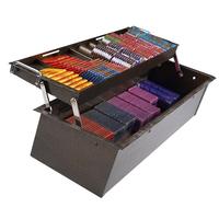 Boîte de rangement pour jetons de casino YH à double couche en acrylique + fer noir or, fond non divisé, avec deux serrures de sécurité