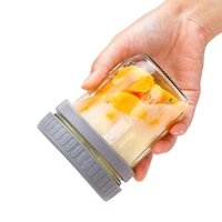 new style 350ml Large Capacity Glass Oatmeal Container Portable Breakfast Jars Oats Cup