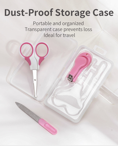 Kit de toilettage pour bébé de haute qualité, 3 pièces, kit de soin des ongles avec ciseaux, étui <span class=keywords><strong>en</strong></span> plastique pour manucure et pédicure, ensemble cadeau parfait pour bébé - Product Image 3