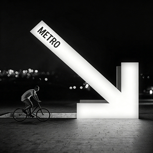 Custom Acrylic <b>LED</b> Metro <b>Sign</b> Light Box Monochrome Weatherproof Freestanding Directional Illuminated <b>Sign</b> for Outdoor Use - Product Image 1