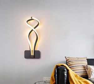 Nordic Aluminum <b>LED</b> Indoor Wall Lamp Music Note Decorative Sconces with Warm White <b>Light</b> Easy Installation <b>Wire</b>-Free Black Color - Product Image 2
