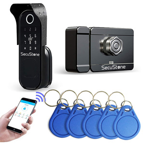 Serrure de porte d'hôtel intelligente numérique sans clé Secustone Tuya Wifi avec lecteur d'empreintes digitales biométrique, compatible avec Smartlife - Product Image 1