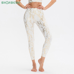 SHINBENE <strong>METALLIC</strong> SNAKE PRINT Stretchy Exercise Yoga Pants Women High Rise Sports Fitness <strong>Leggings</strong> - Product Image 2