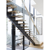 Escaliers modernes en caoutchouc et bois, style moderne, extérieur flottant, pour Loft, 5 pièces