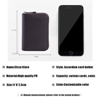 Dompet Kartu Bisnis Anti Maling Kapasitas Besar dengan Resleting, Custom Logo, Unisex, Portabel, Grosir