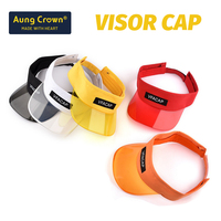 Visera Ligera Transparente de PVC con Borde Personalizado, Parche Bordado, Cómoda Diadema y Cierre de Velcro