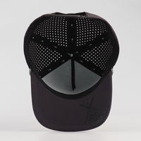 Casquettes Courbées Personnalisées 5 Panneaux en Polyester Oxford de Haute Qualité, Respirantes, pour la Course, avec Logo en PVC et Perforations Laser