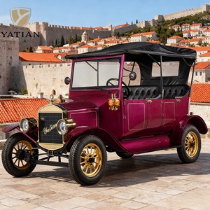 Retro Vintage <strong>Electric</strong> Sightseeing <strong>Car</strong> |<strong>4</strong>-Wheel Beach Resort Vehicle Replica Model T for Coastal Tourism - Product Image 2