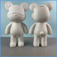 Figurine d'animal en résine blanche DIY 23cm/33cm/53cm, Ours Fluide Mode Brick Fluid Bear, figurine de collection Fluid Space avec lunettes de soleil