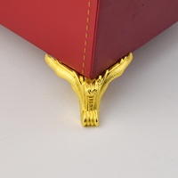 Protections d'angle en bronze pour boîtes cadeaux en bois, boîtes à bijoux, pieds de boîte, moulures décoratives en relief, supports triangulaires décoratifs