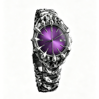 Montre Gothique en Quartz Alabastro Personnalisée pour Homme, Mouvement Quartz Unique à Griffes, Cadran à Pointes, Montre Gothique, Cadeau pour Homme