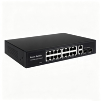 Switch PoE 16 ports avec 2 ports SFP Gigabit en uplink, Switch PoE Gigabit 1000 Mbps OEM pour AP et CCTV