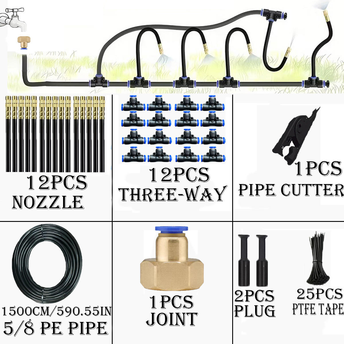 Kit d'atomisation universel 58, 15 m