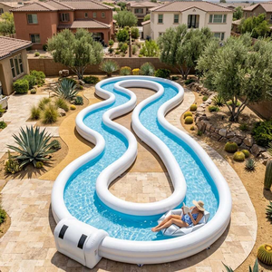 Piscina Inflable Resistente de PVC <span class=keywords><strong>para</strong></span> Patio Trasero, Diseño Irregular Grande, Piscina Flotante <span class=keywords><strong>para</strong></span> Uso Residencial en el Hogar - Product Image 3