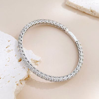 Bracelet de luxe pour femme en or blanc 18 carats serti de diamants de laboratoire, collection Fashion Channel, vente en gros