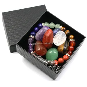 Kits curativos de piedras naturales para chakras, juego de piedras curativas de cristal, 8 piedras