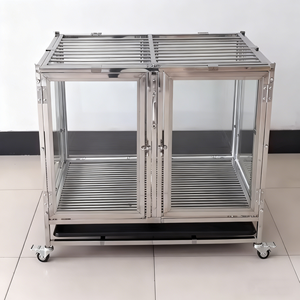 Nefes Alabilen Camlı, Düğme Kapatmalı ve Çelik Çerçeveli Veteriner Ekipmanları Köpek Taşıma Çantası - Product Image 5