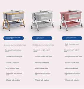 Adjustable Portable Bassinet Multifunction Baby Bedside Sleeper Crib with Music Box Toy Rack <strong>Changing</strong> <strong>Table</strong> Wheels - Product Image 6