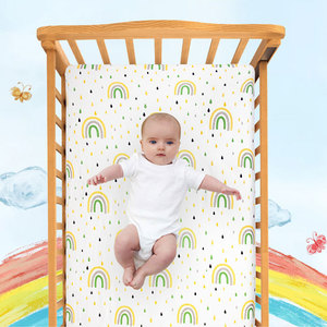 100% Cotton Dệt Kim Bé Crib Được Trang Bị Tấm Nhanh Chóng Khô Rắn Muslin Tree Phim Hoạt Hình Thêu Đơn Giản Bé Chăn Cho Nhà Dệt May - Product Image 4