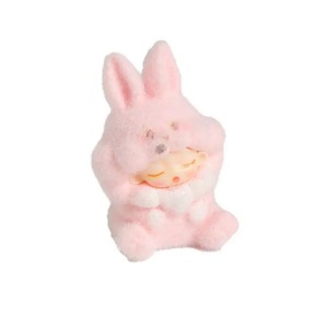 Pendentif en résine floquée Lapin Rêve Nuage Rouge Vif, Breloque de Bijoux DIY, 4.2x2.7x2.2cm, Couleur Unie, Style Aléatoire - Product Image 5