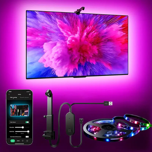 Striscia <span class=keywords><strong>LED</strong></span> RGB per <span class=keywords><strong>Retroilluminazione</strong></span> Smart <span class=keywords><strong>TV</strong></span> 3,8m 12,5ft/set con Telecamera, Sincronizzazione Schermo e Musica, per <span class=keywords><strong>TV</strong></span> 55-65 Pollici, Controllo App e Vocale - Product Image 2