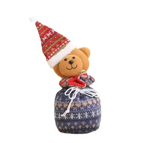 新しいクリスマスデコレーションクリエイティブニットアップルバッグ子供用幼稚園キャンディーバッグ安全なフルーツギフトバッグ